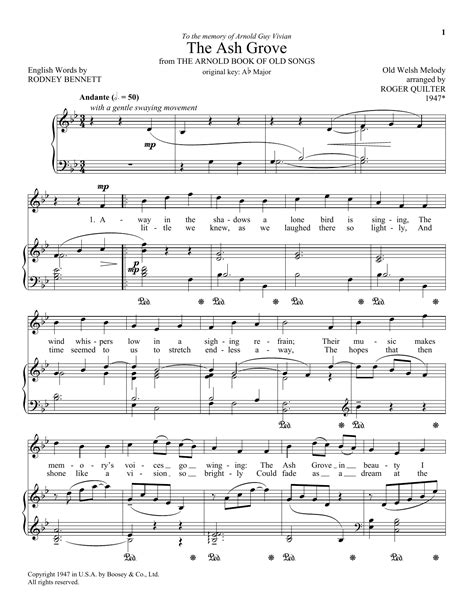 The Ash Grove | Sheet Music Direct