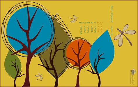 A whimsical fall illustration + Free Calendar Wallpaper for October ...