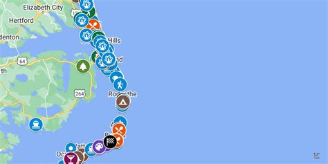 Map of Outer Banks NC Attractions (175 Great Places Listed!)