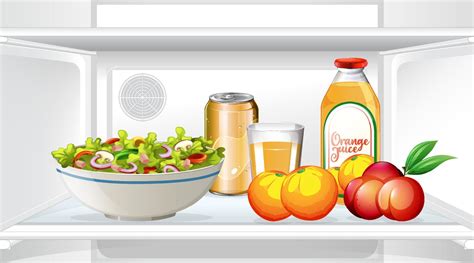 An inside the refrigerator with food 7141579 Vector Art at Vecteezy