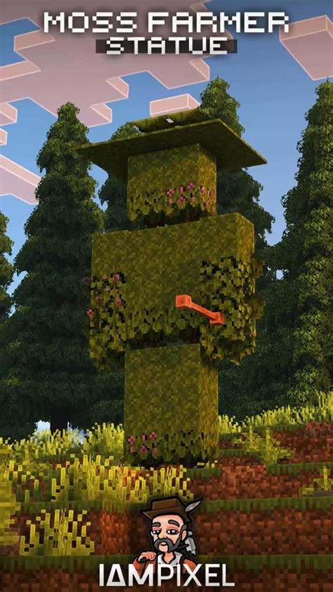 Moss Farmer Statue! 🌿🍃👨🏼‍🌾 in 2022 | Minecraft designs, Cool minecraft ...