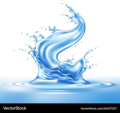 Realistic blue water splash paint Royalty Free Vector Image