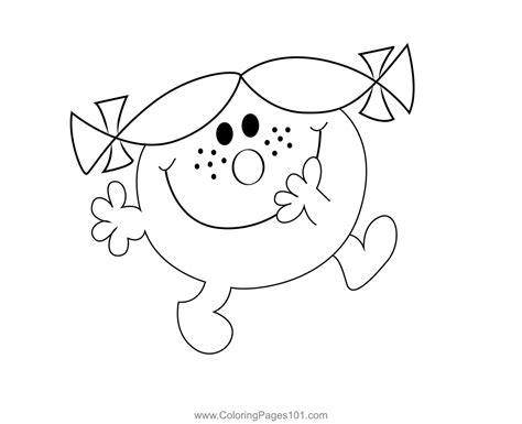 Little Miss Trouble Coloring Page for Kids - Free Mr. Men Printable ...