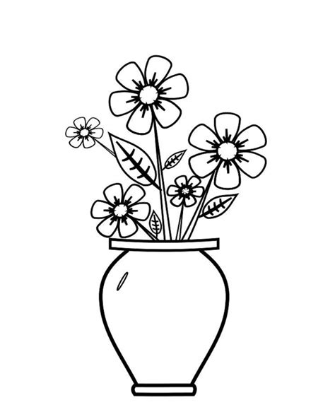 Vase Of Flowers Drawing at GetDrawings | Free download