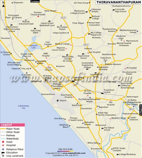 Thiruvananthapuram In Kerala Map - Bobbie Stefanie