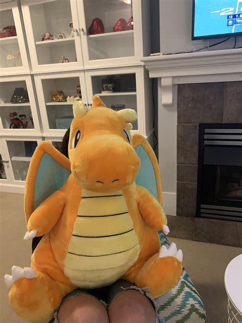 Just got this cute dragonite plush he’s almost as big as my dog lmao : r/plushies