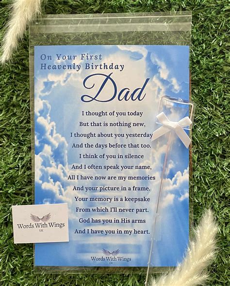 On Your First Heavenly Birthday Dad Grave Card Memorial - Etsy UK