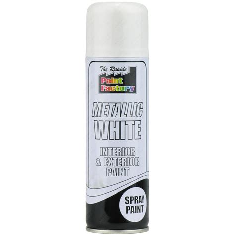 White Metallic Spray Paint 250ml - Sprayster