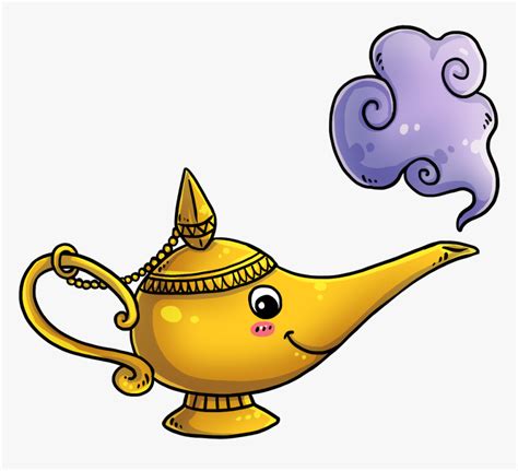 Free Cartoon Genie Lamp Clip Art - Genie Magic Lamp Clipart, HD Png ...