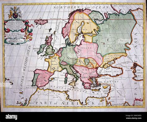 17th century Map of Europe Stock Photo - Alamy