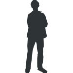 Businessman with shirt and tie silhouette vector illustration | Free SVG