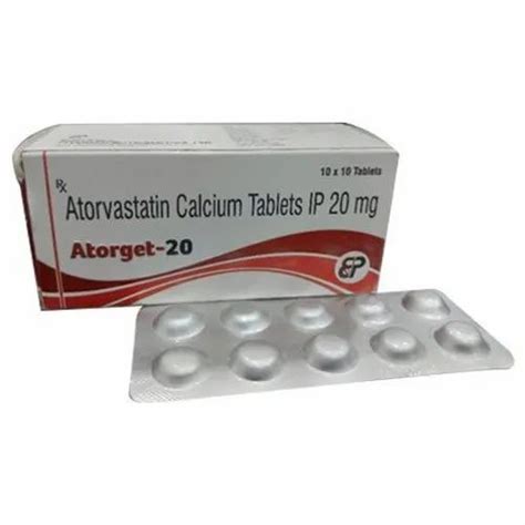 Ep Atorvastatin Calcium Tablets Ip 20 Mg at Rs 999/box in Amritsar | ID: 22571012973