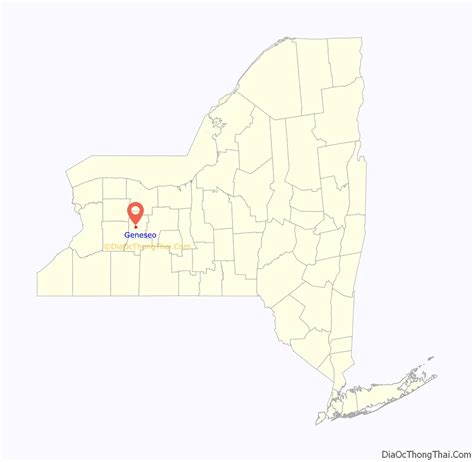 Map of Geneseo village, New York - Thong Thai Real