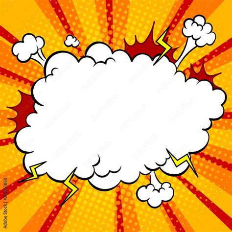 Bomb explosion cloud comic book pop art vector Stock Vector | Adobe Stock