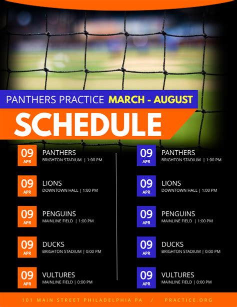 Soccer Schedule Template | PosterMyWall