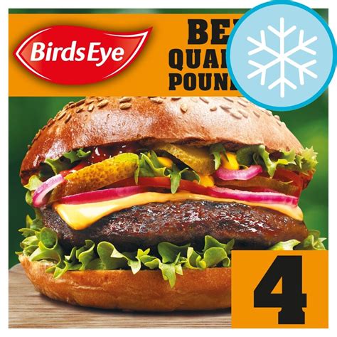 Birds Eye Original Beef Quarter Pounders Burgers With Onion 454G ...