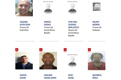 Revealed: The NINE most wanted criminals on South Africa's 'red list'