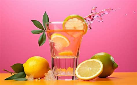Premium AI Image | A cocktail adorned with lemon and lime slices on a ...