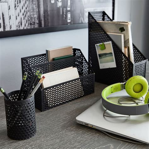 Perforated Metal Desk Accessories | Desk Decor | Pottery Barn Teen