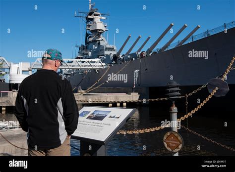 Virginia, Norfolk. Hampton Roads Naval Museum. Battleship Wisconsin, BB-64, one of the largest ...