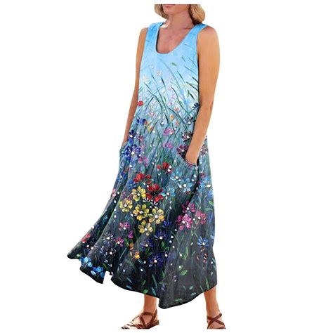 Ovticza Cute Summer Dresses for Women Trendy Boho Flowy Maternity Maxi ...