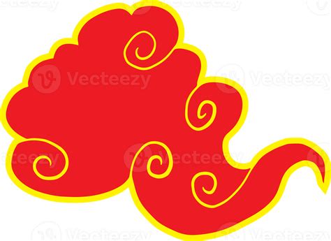 The red Chinese cloud symbol royalty for decor image 27438612 PNG