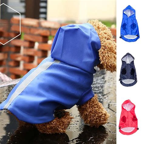 Dog Raincoat New Pet Dog Waterproof Rain Proof Hooded Raincoat Elastic Band Breathable Jacket ...