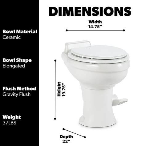 Dometic 320 Series Standard Height Gravity RV Toilet with Elongated Ceramic Bowl | Camping World