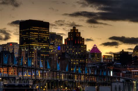 Evening Montreal skyline shots