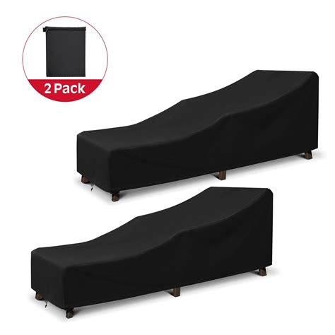 "Adiqo UV Protected & Weatherproof Outdoor Chaise Lounge Covers, 80""W x 30""D x 26""H, 2 Pack ...