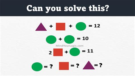 Triangle Circle Square Math Equation Puzzle - YouTube