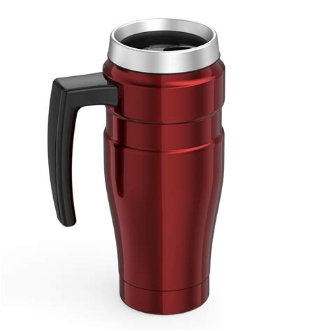 Thermos Stainless King 16 Ounce Travel Mug with Handle, Cranberry ...