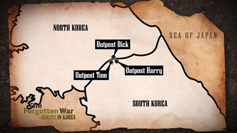 Korea Map: Outpost Tom, Outpost Dick, Outpost Harry | Iowans in Korea ...