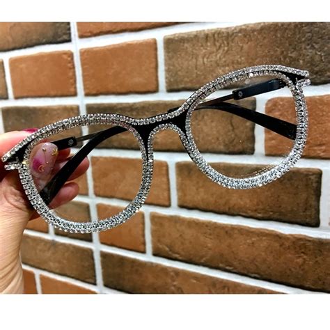 Gold Rhinestone Cat Eye Glasses