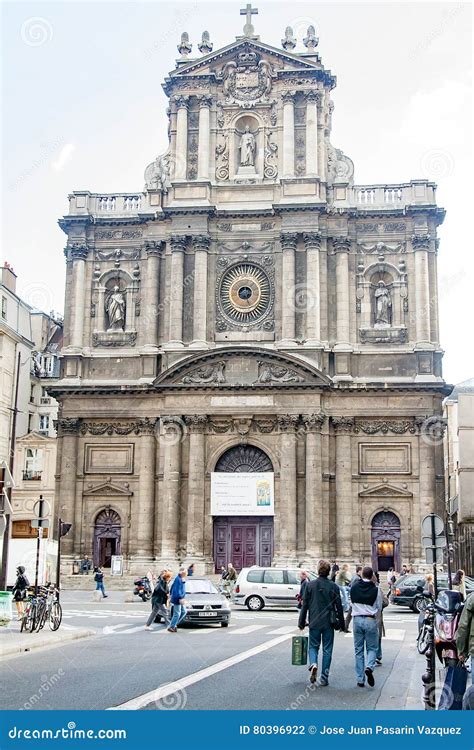 PARIS FRANCE, Circa April 2016. Church of Saint-Paul-Saint-Louis Editorial Photography - Image ...