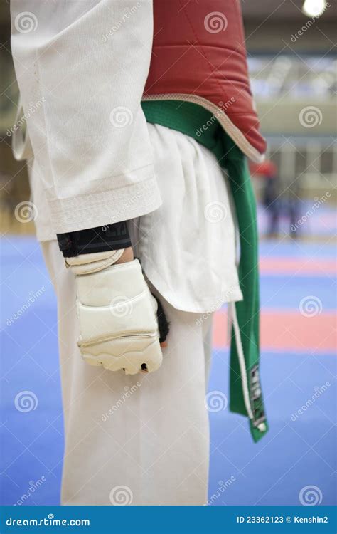 Taekwondo green belt stock image. Image of compete, strong - 23362123