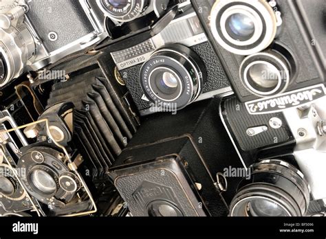 Collection of old cameras Stock Photo - Alamy