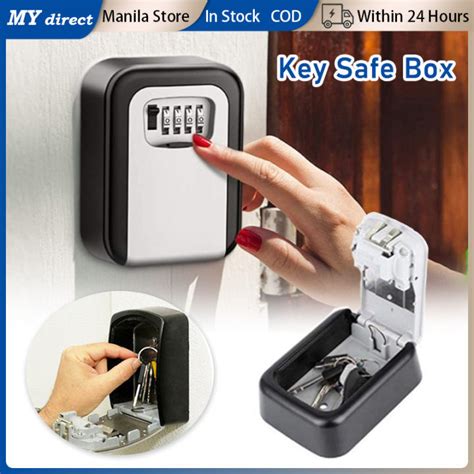 Wall Mount Key Safe Box With 4 Digit Combination Security Code Lock Key ...