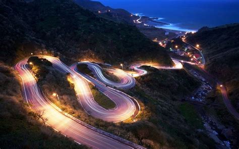 light Trails, Mountain, Road, Coast, Hairpin Turns, Landscape Wallpapers HD / Desktop and Mobile ...