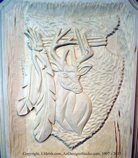 Deer Relief Wood Carving Pattern | Wood carving patterns, Wood carving ...