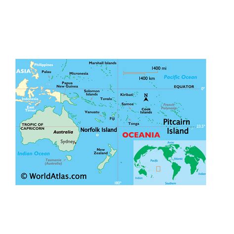 Map of Pitcairn, Henderson, Ducie, and Oeno Islands - Thong Thai Real