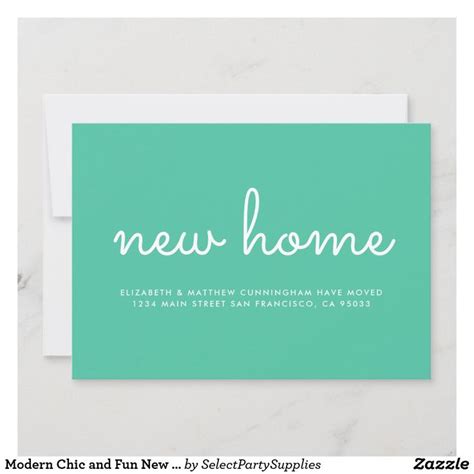 Modern Chic and Fun New Home Announcement Card | New house announcement ...