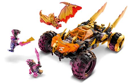 LEGO NINJAGO Cole’s Dragon Cruiser Car Toy, 71769 Ninja Toys with Golden Kai, Cole and Snake ...