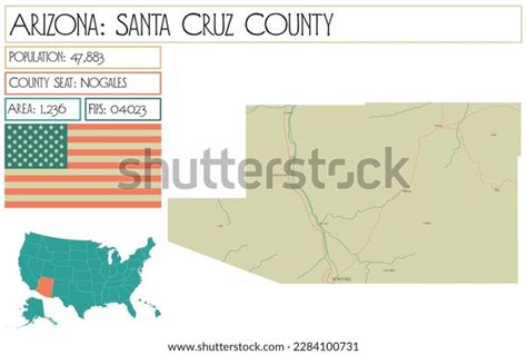 Large Detailed Map Santa Cruz County Stock Vector (Royalty Free ...