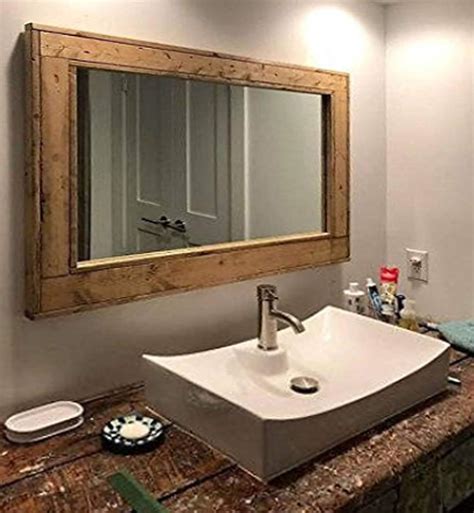 Amazon.com: Herringbone Reclaimed Wood Framed Mirror, Available in 4 Sizes and 20 Stain colors ...