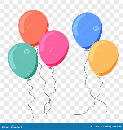 Balloon Ballon Vector Flat Cartoon Birthday Party Stock Vector ...