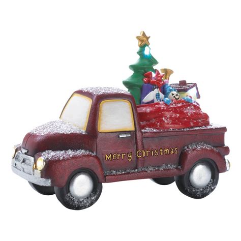 13.75" Red & Green Light-Up Toy Delivery Truck Figurine | Christmas Central