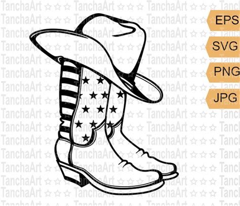 Cowboy Boots And Hat Coloring Page