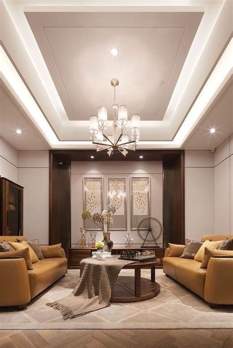 70 Modern False Ceilings with Cove Lighting Design for Living Room ...