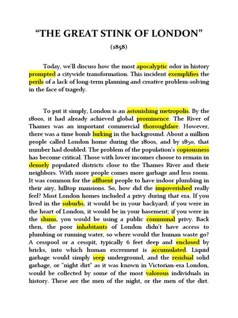 The Great Stink of London: How a Notorious Odor in 1858 Prompted the ...